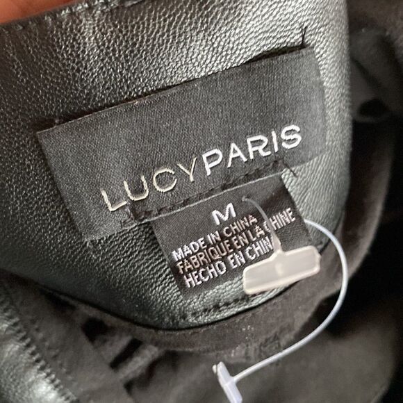 NWOT Lucy Paris Londyn Faux Leather Belted Ankle Pants - Picture 10 of 16